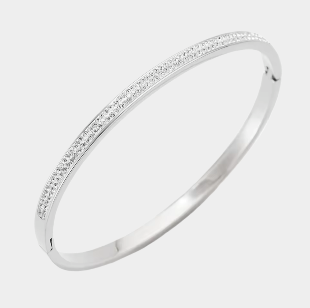 Seirios zircon silver bangle.