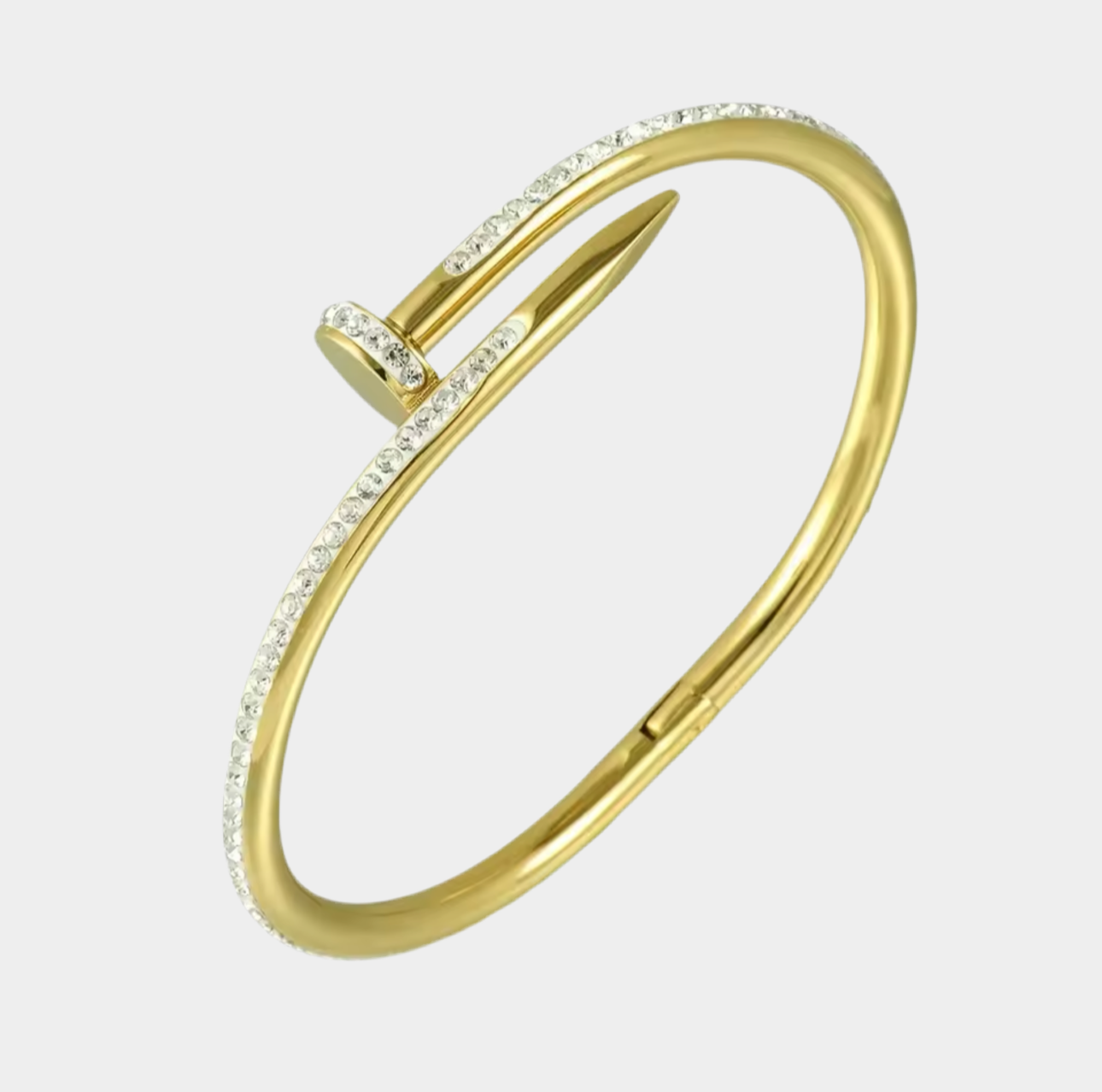 Vida 18k gold plated screw nail zircon bracelet.