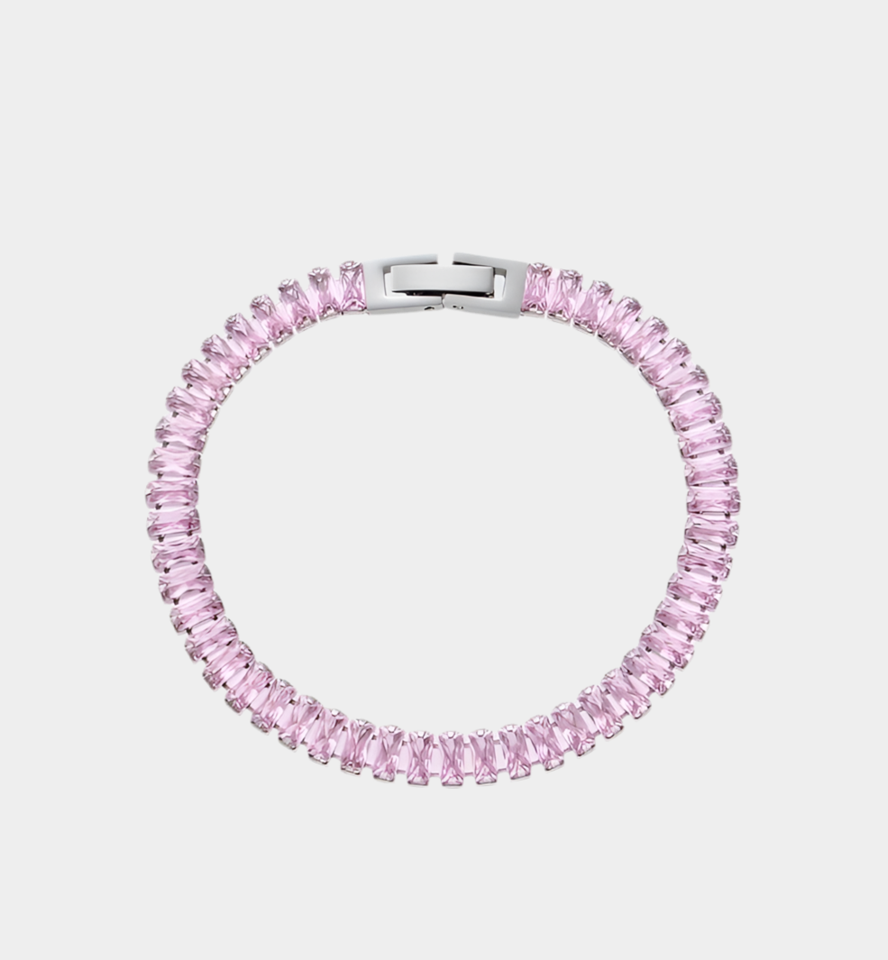 Rhoda pink zircon bracelet, Silver.