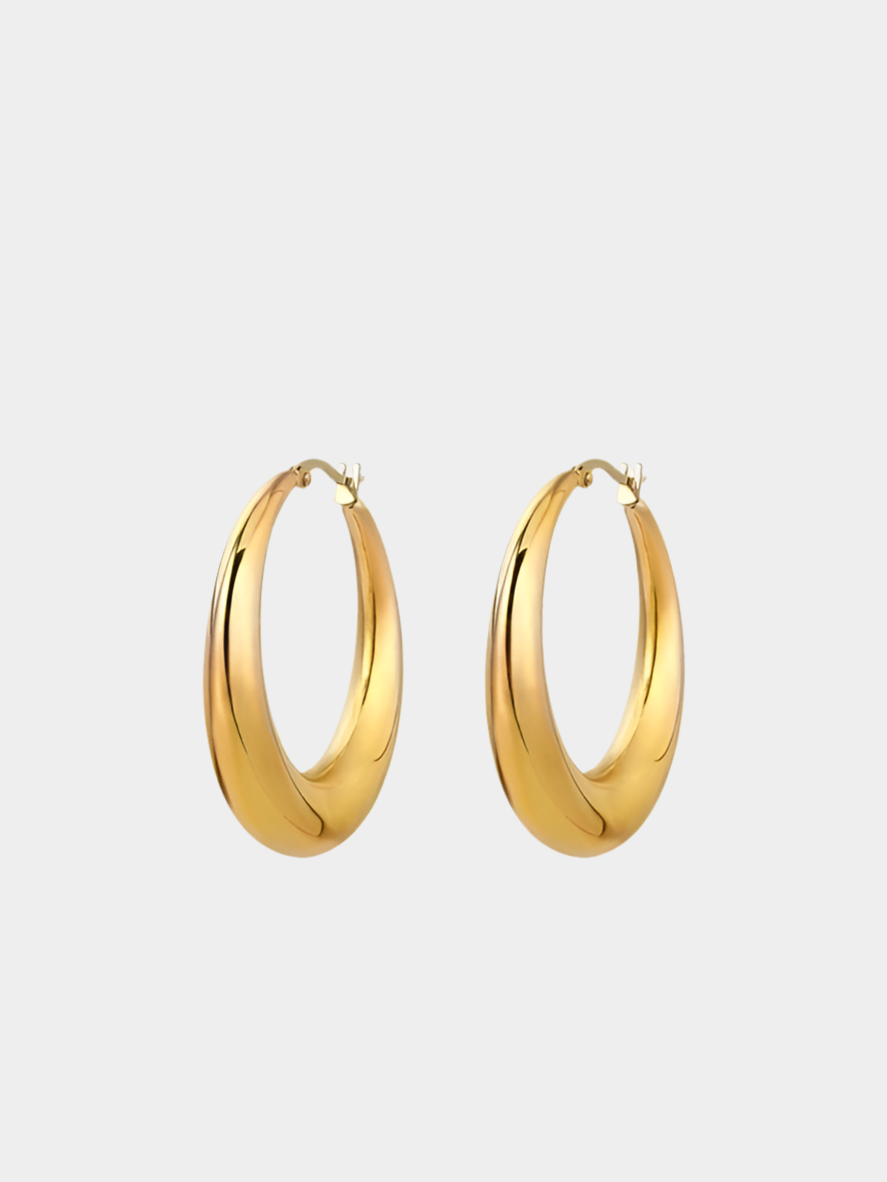 Hebe vintage basic hoop earrings, 18k gold plated.