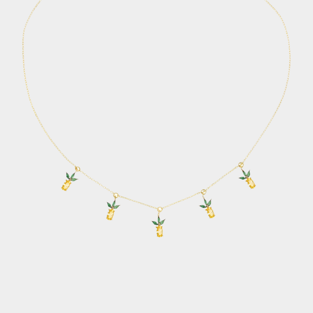 Pineapple fruit fashion necklace.