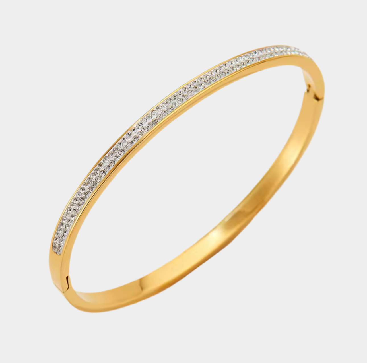 Seirios zircon 18k gold plated bangle.
