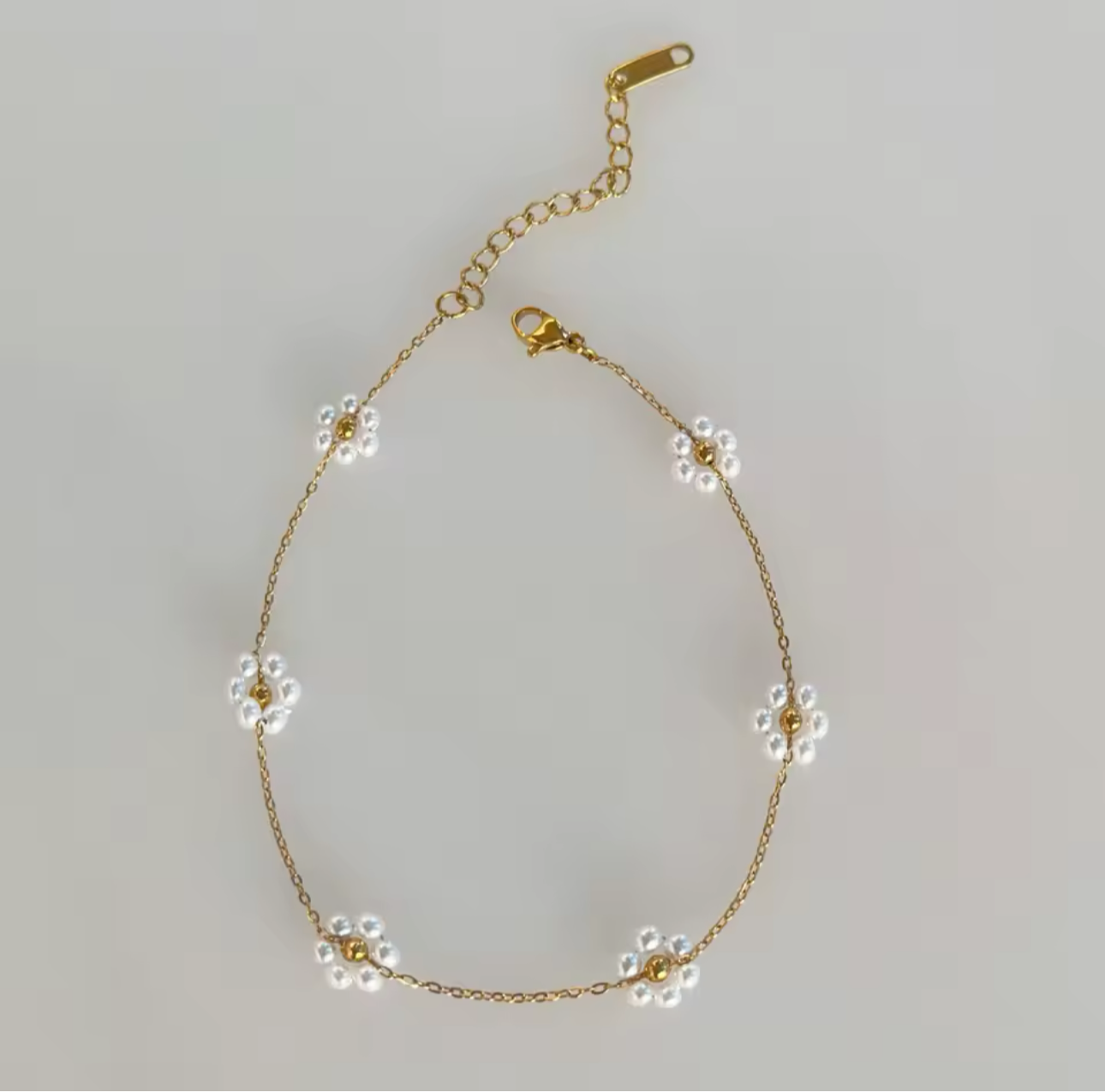 Flora gold dainty anklet.