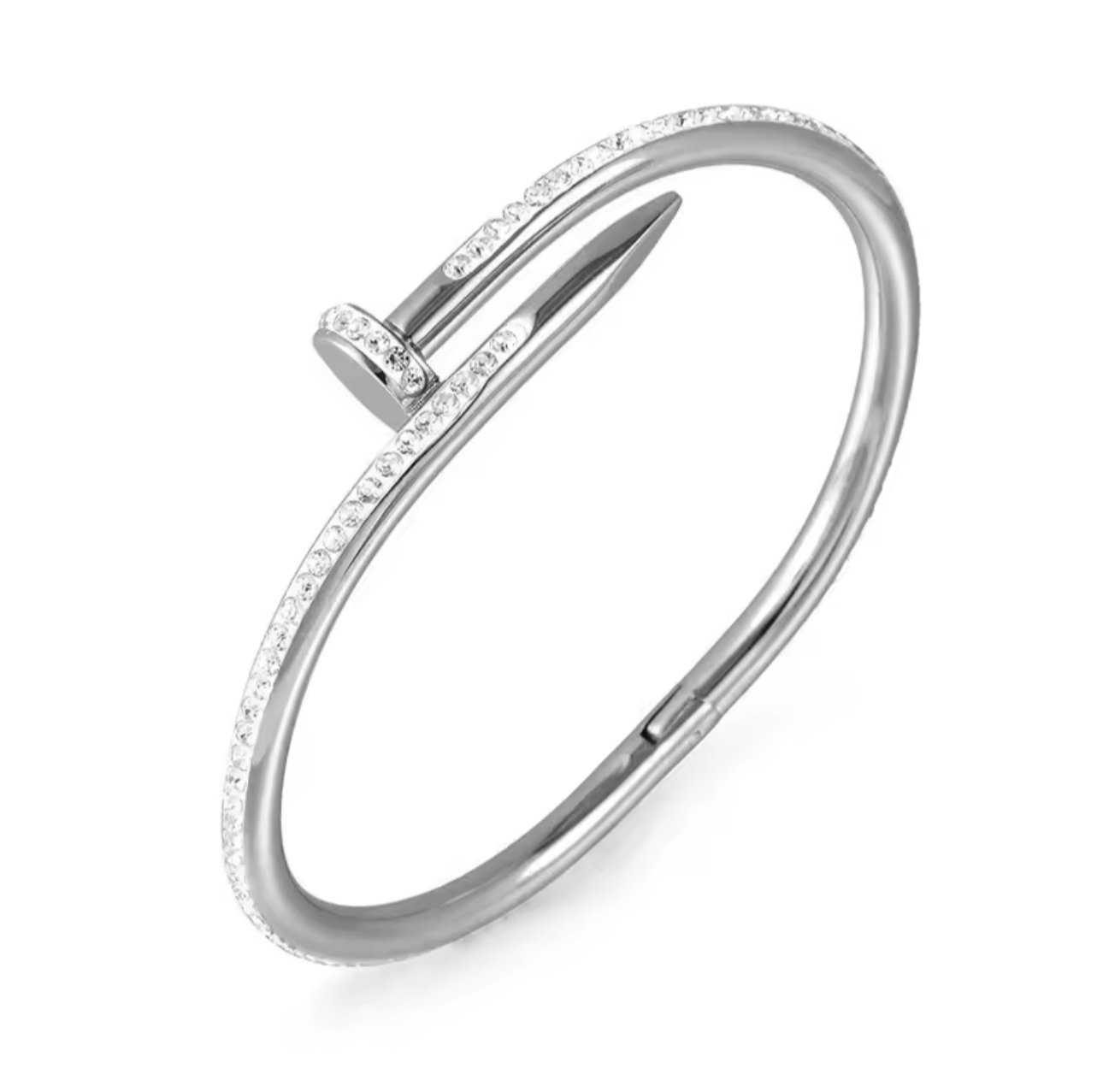 Vida screw nail zircon bracelet, Titanium steel.