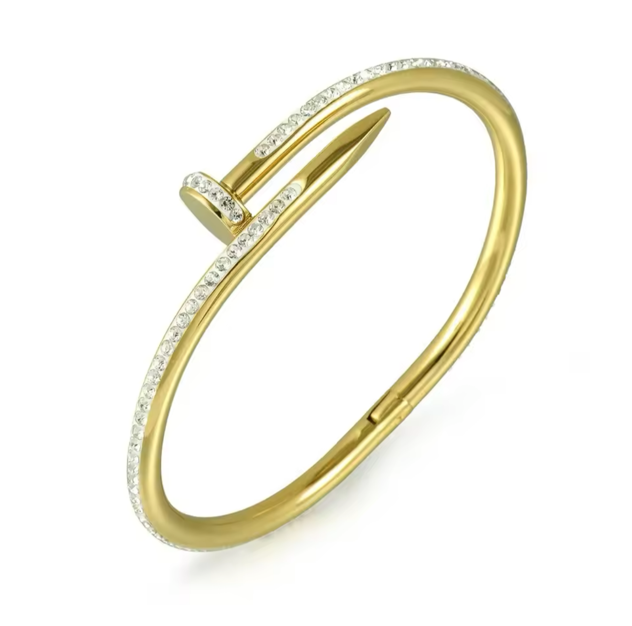 Vida 18k gold plated screw nail zircon bracelet.