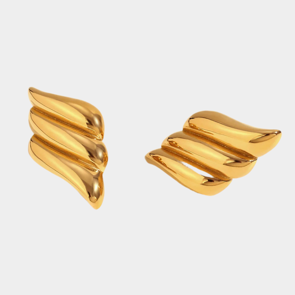 Aura wing 18k gold plated earrings.
