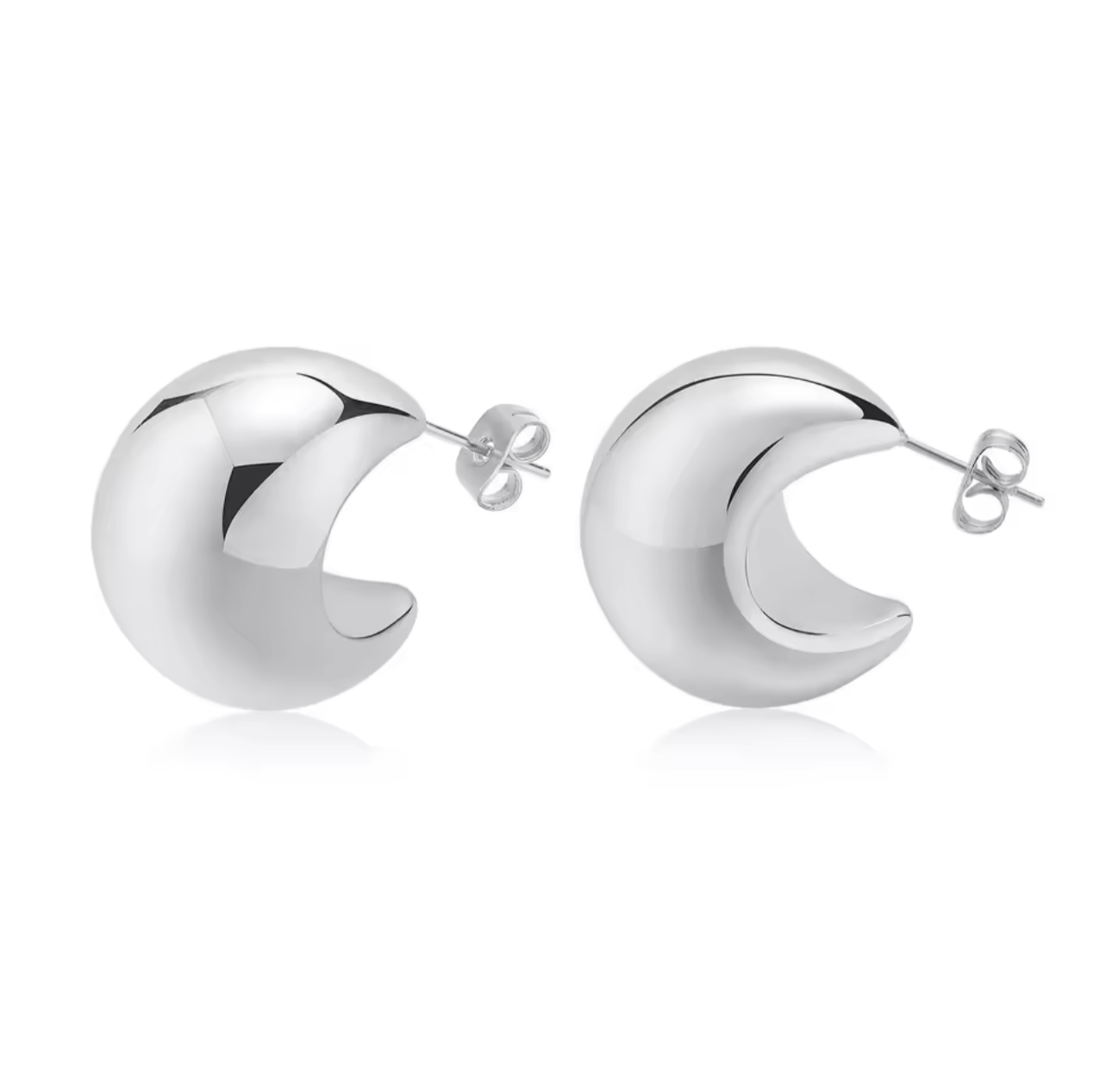 Selene half moon stud earrings.