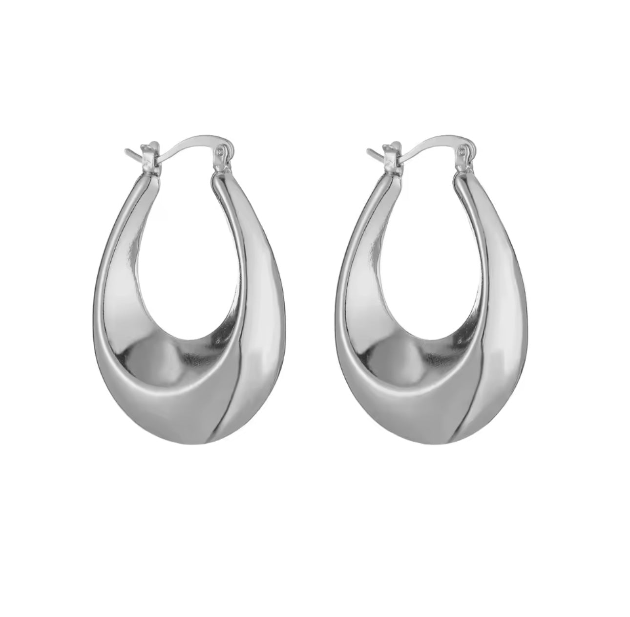 Litotes silver minimalist hoop earrings.
