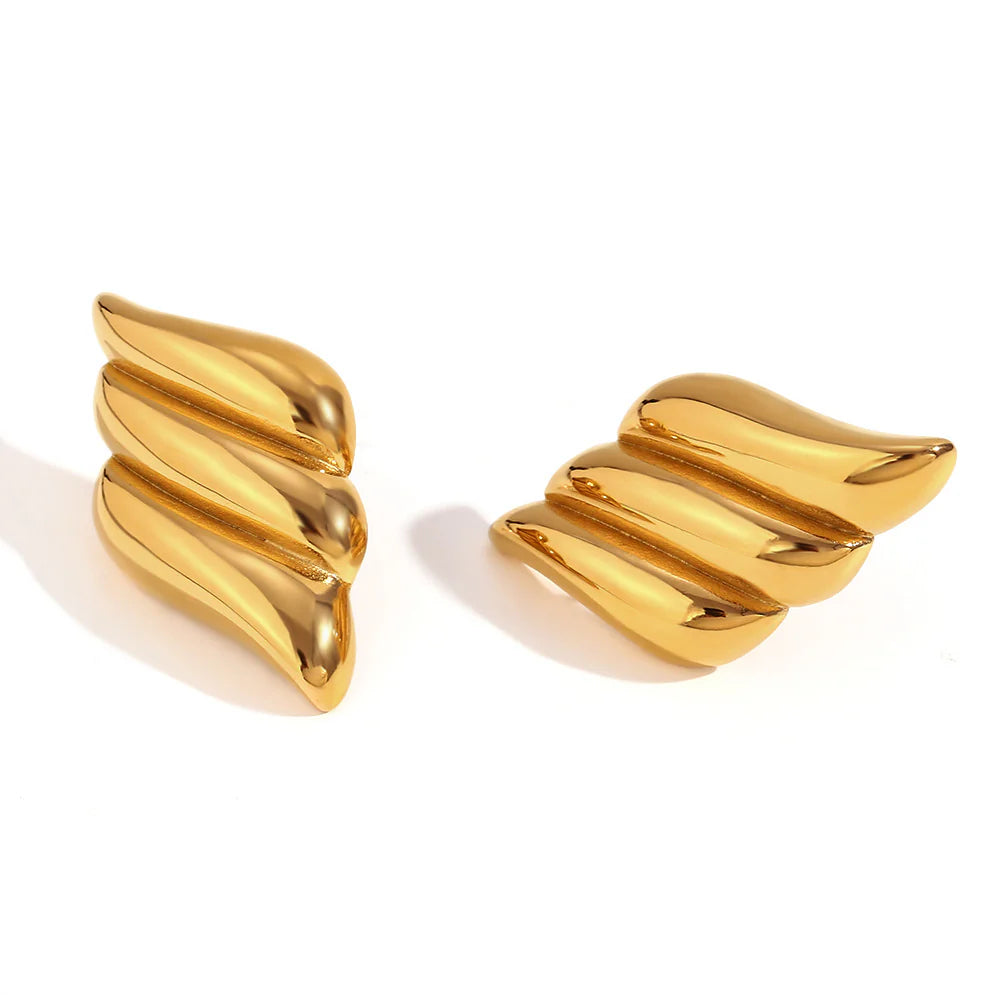 Aura wing 18k gold plated earrings.