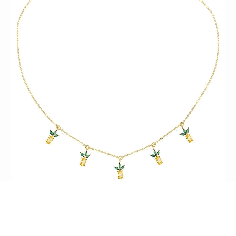 Pineapple fruit fashion necklace.