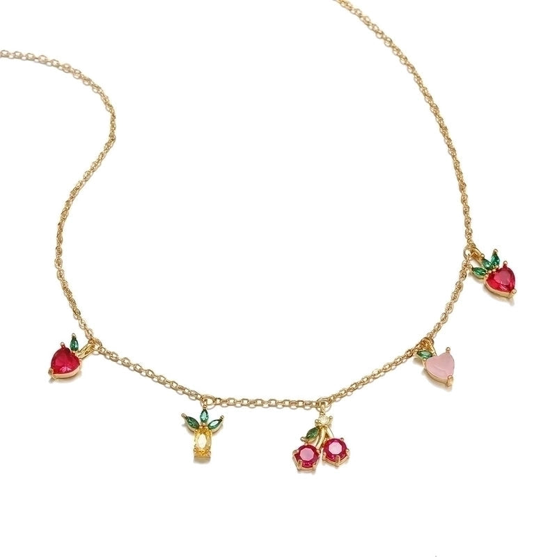 Mixed fruit fashion necklace.