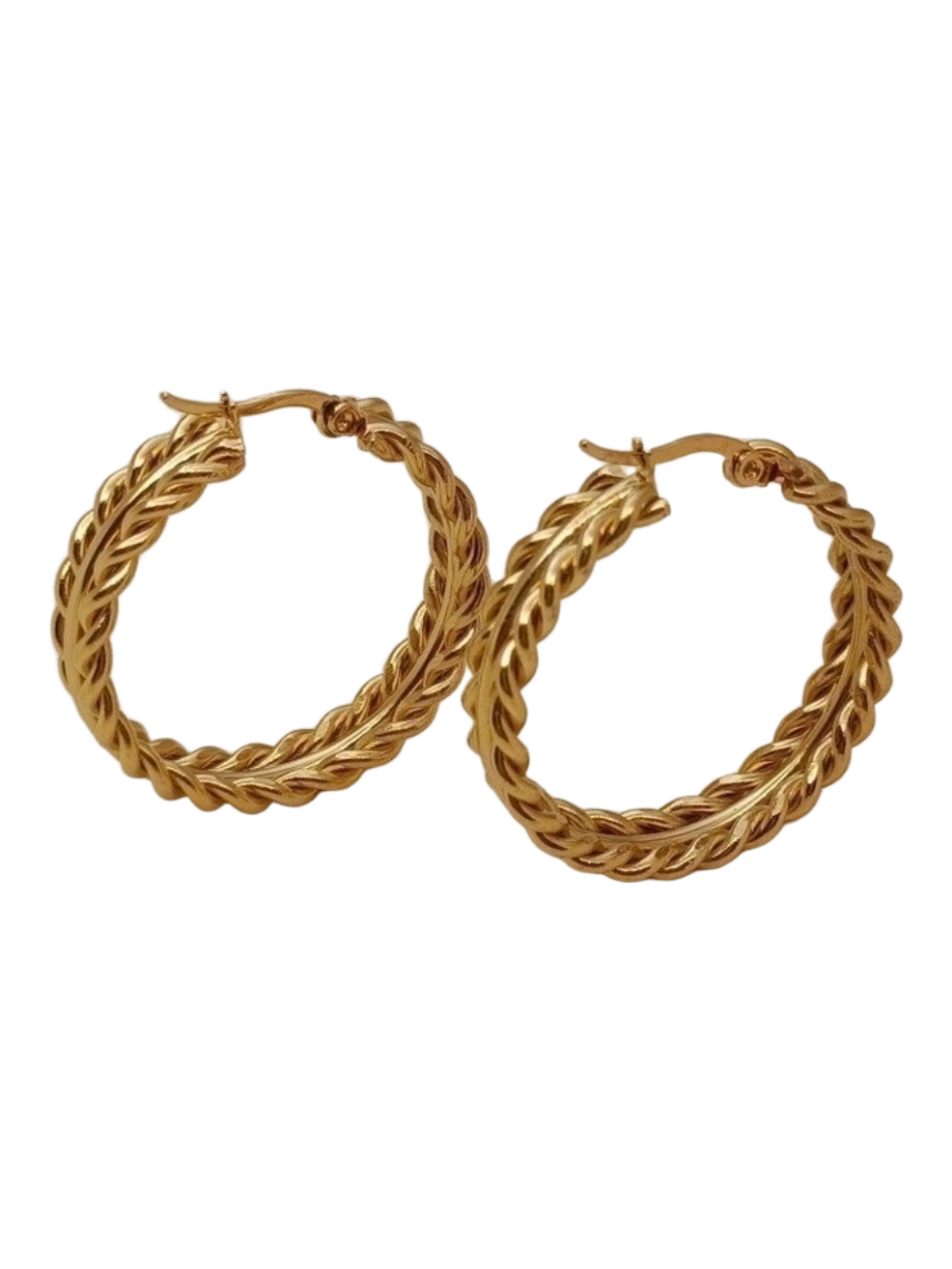 Grecian hoop earrings, 18k gold plated.