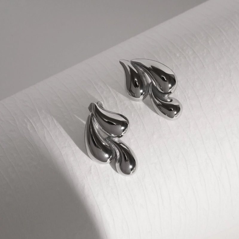 Naiad water droplet earrings, Titanium.