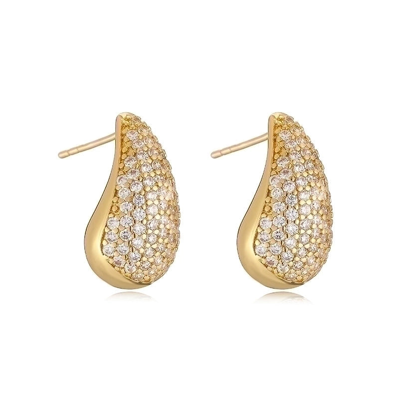Cytherea 18k gold plated zircon droplet earrings.