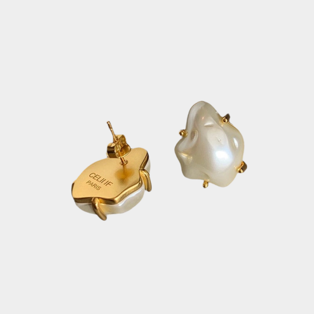 Theia fresh water pearl stud earrings, 18k gold plated