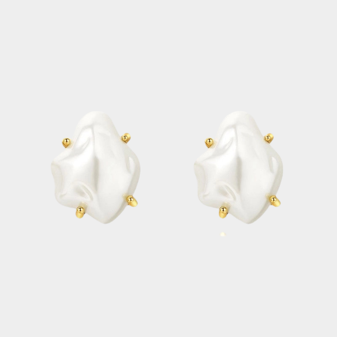 Theia fresh water pearl stud earrings, 18k gold plated