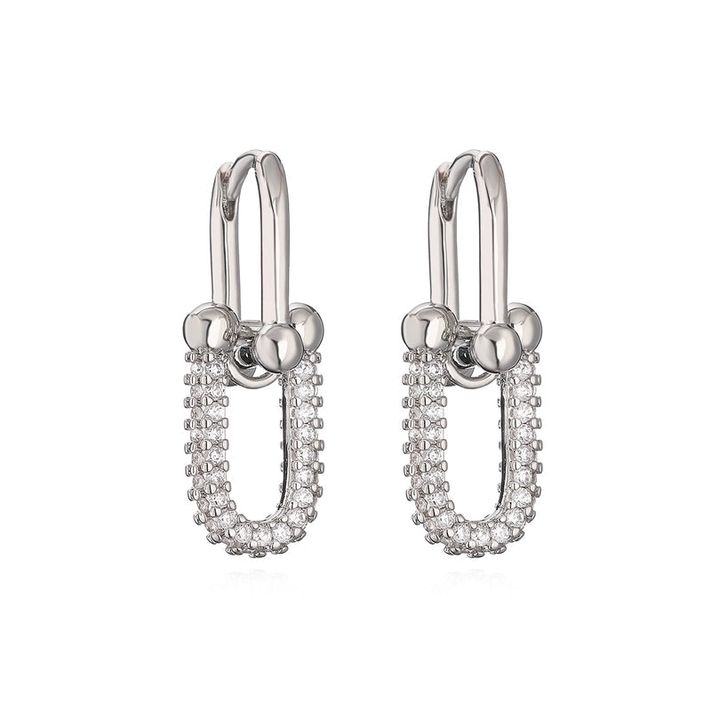 Cybele minimalist horseshoe buckle earrings.