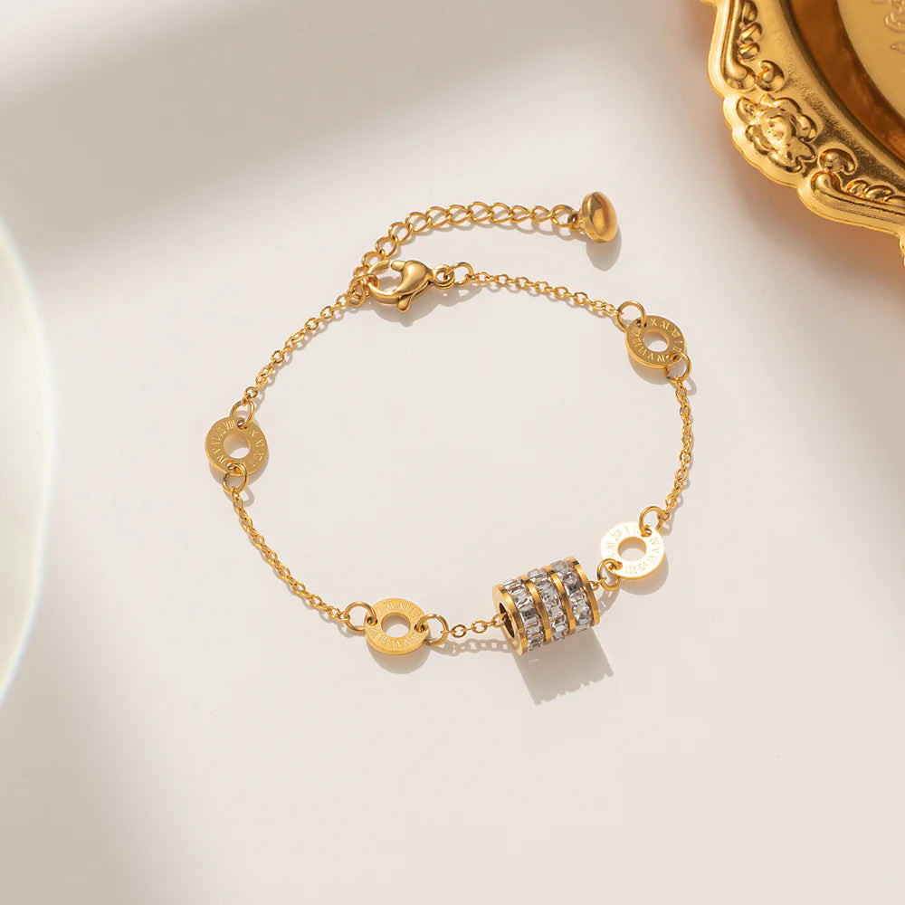 Selene 18k gold plated bead bracelet.