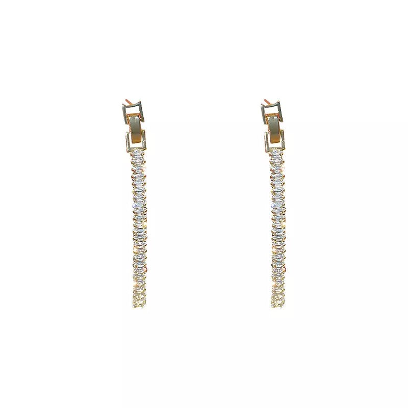 Elegant zircon drop earrings