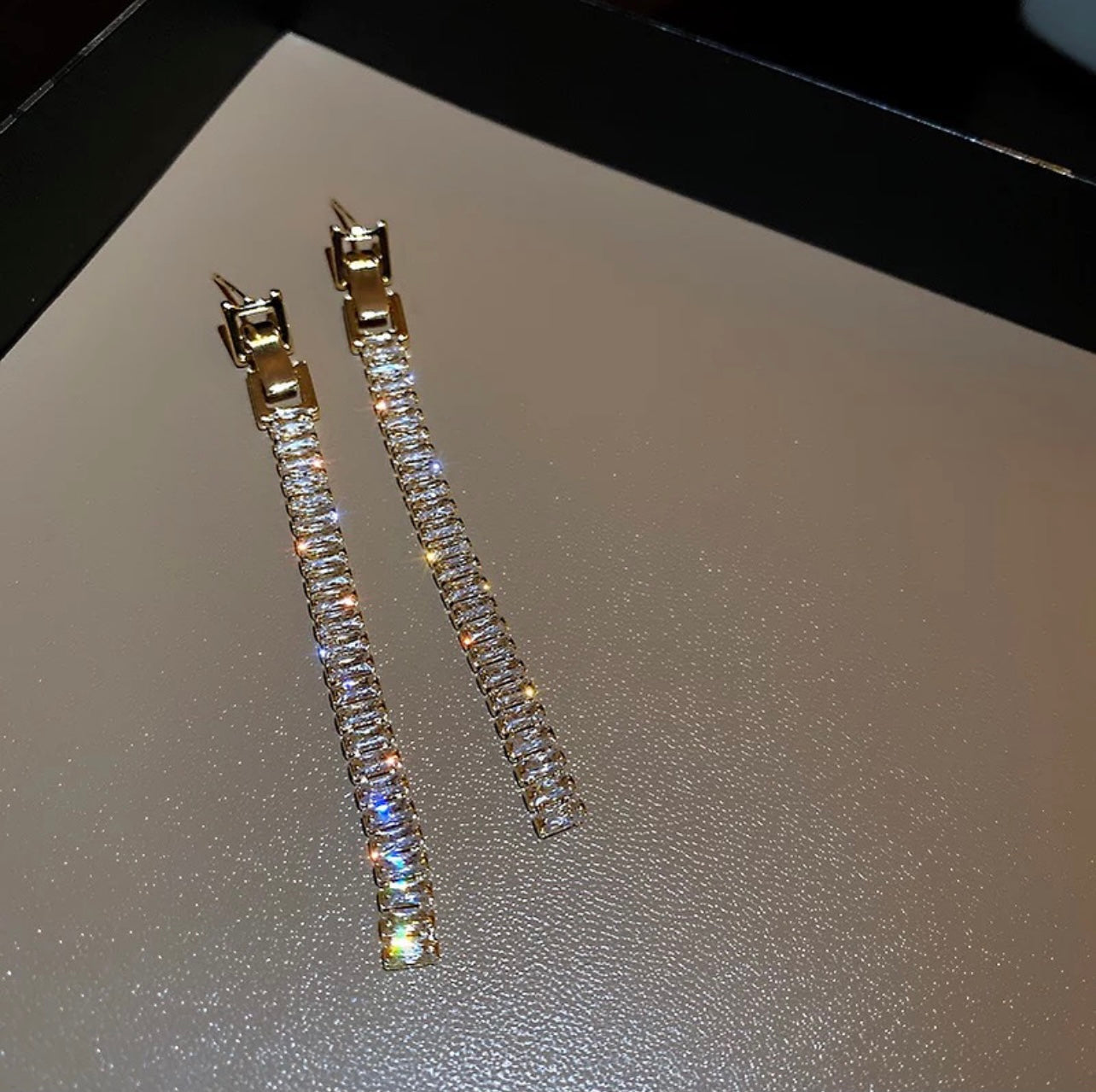 Elegant zircon drop earrings