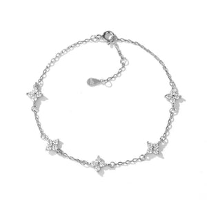 Sterling silver fine flower bracelet