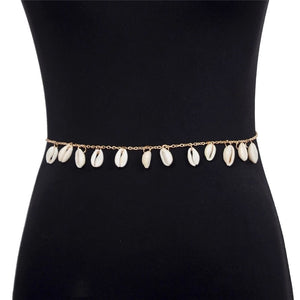 Gold shell waist chain