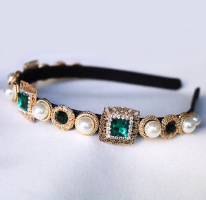 Emerald gem statement headband