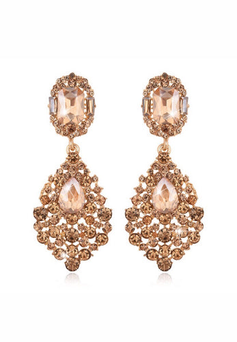 Gold diamond drop earrings