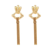 Gold drop tassel earrings
