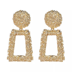 Gold geometric statement earrings