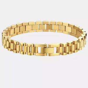 Gold plated statement link bracelet