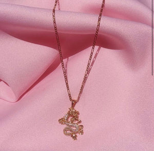 Dragon rhinestone pendant necklace