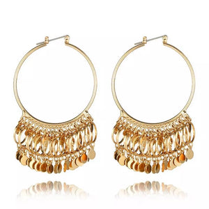 Gold ring hoop earrings