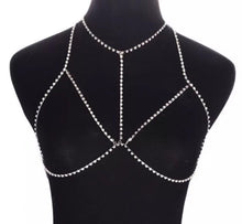 Rhinestone bra body chain