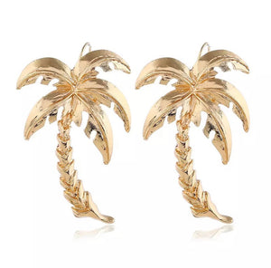 Gold palm tree earrings